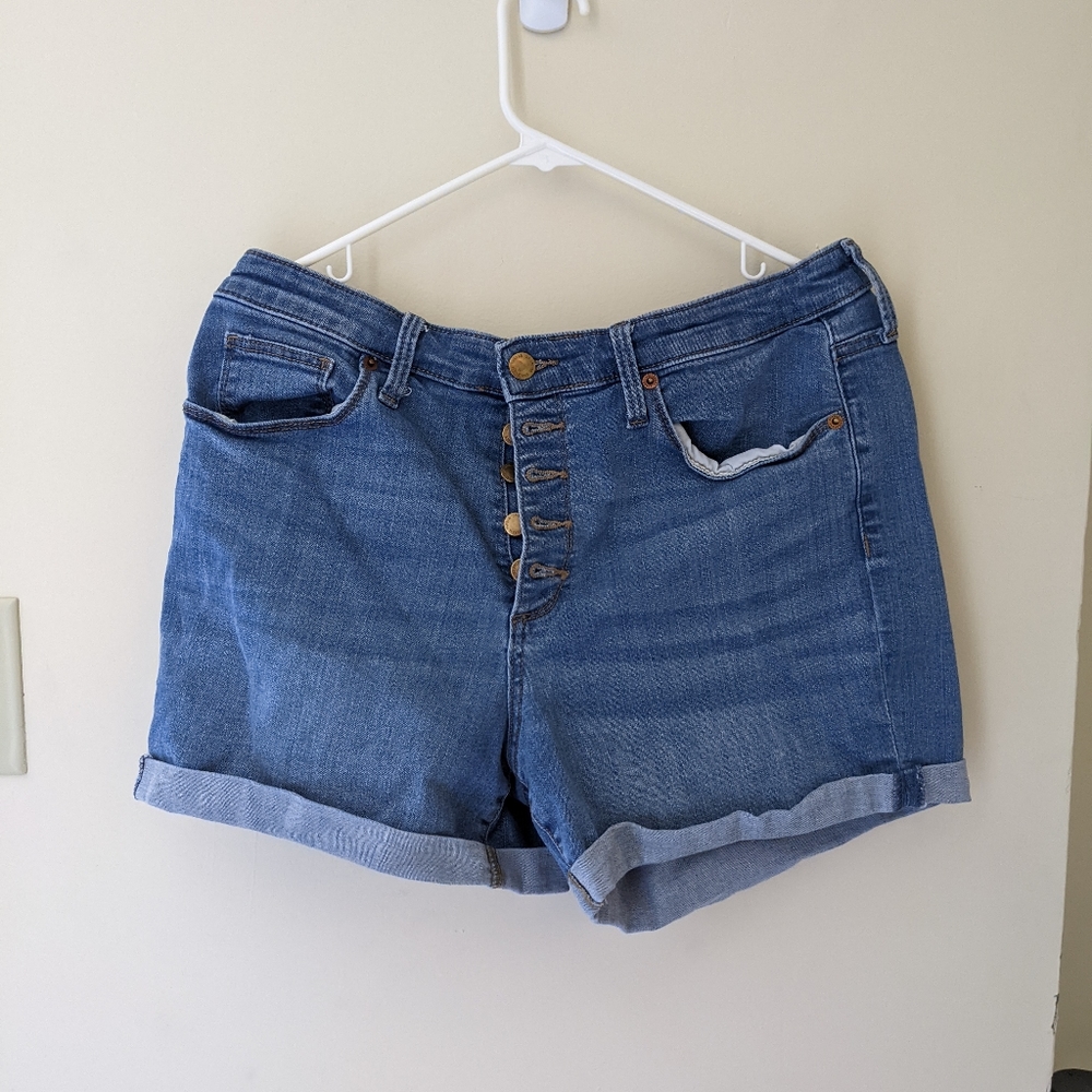 Universal Thread Button Fly Rolled Hem Denim Shorts